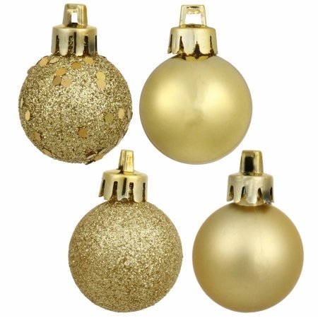 Vickerman 163580 – 3″ Gold Shiny Matte Glitter Sequin Ball Christmas Tree Ornament (16 pack) (N590808)