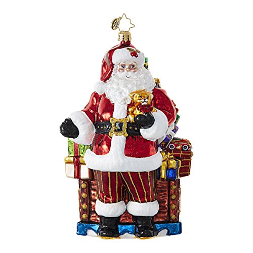 Christopher Radko Santa’s Loot Glass Christmas Ornament – 7.5″H.