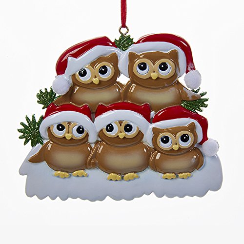 Kurt Adler Christmas Owl Family of 5 Ornament