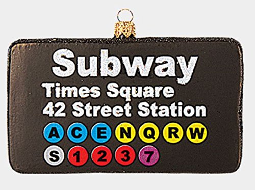 Times Square Subway Sign Polish Glass Christmas Ornament New York City NY USA