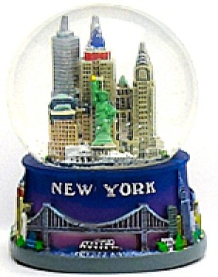 New York Blue Snow Globe 106, New York City Souvenirs, New York City Gifts