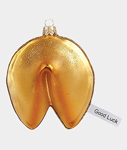 Chinese Good Luck Fortune Cookie Polish Glass Christmas Ornament Decoration