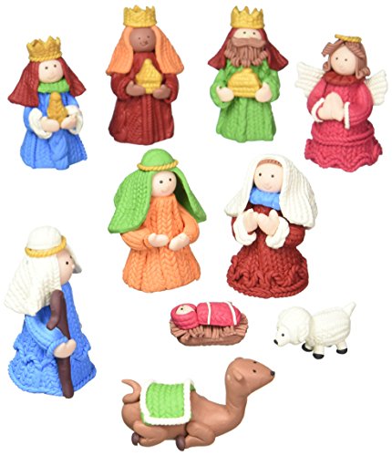 Kurt Adler 2.5″ Claydough Nativity Set of 10 Pieces