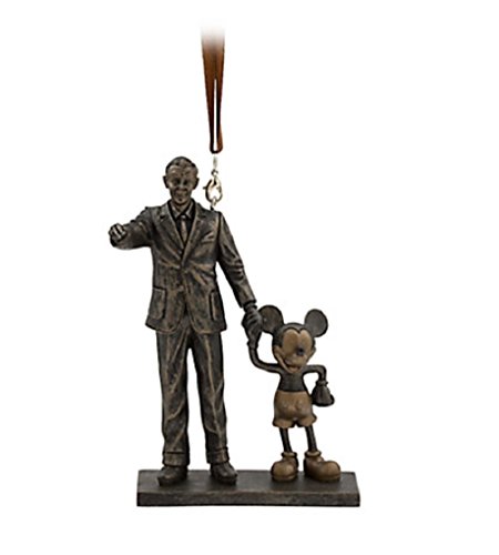 Disney World WDW Park 2015 Partners Statue Mickey Walt Holding Hands Christmas Ornament