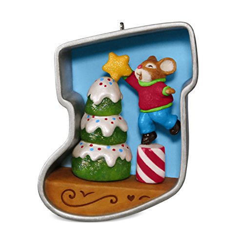 Hallmark Keepsake 2017 Stocking Cookie Cutter Christmas Decorating the Tree Mouse Christmas Ornament