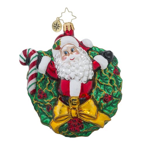Christopher Radko Regal Ringlet Wreaths & Warmth Santa Claus Christmas Ornament