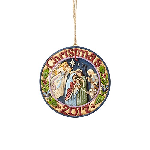 Enesco Jim Shore Heartwood Creek Dated 2017 Nativity Ornament