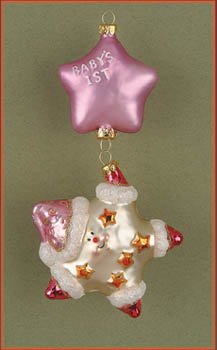 Cobane Studio LLC COBANEE017 Twinkle Baby’s First Christmas Pink Ornament