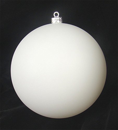 Vickerman Matte Winter White Commercial Shatterproof Christmas Ball Ornament 6″ (150mm)