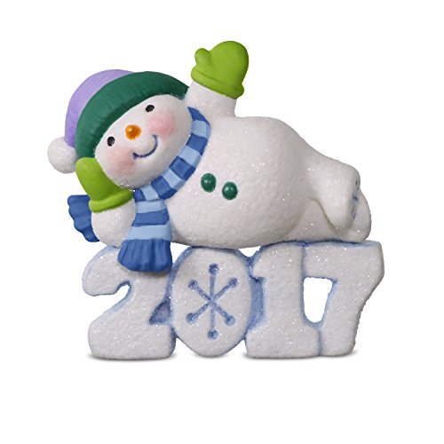 Hallmark Keepsake 2017 Frosty Fun Decade Lounging Snowman Dated Christmas Ornament