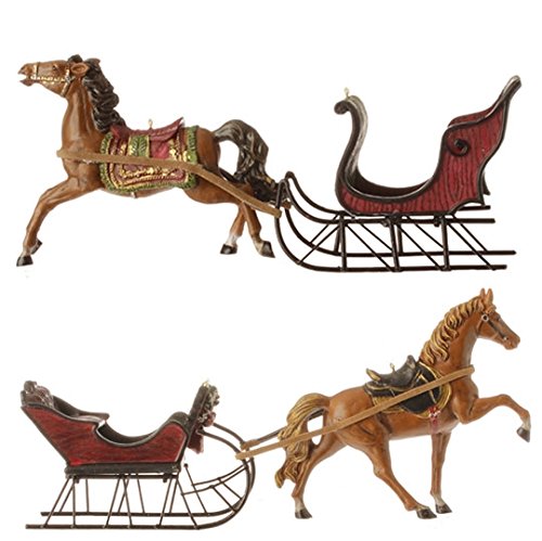 RAZ Imports 9″ Horse and Sleigh Ornament