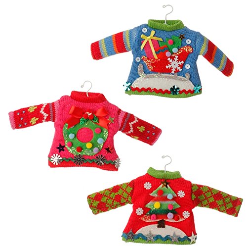 Raz imports Ugly Sweater Christmas Ornaments (12 pack)