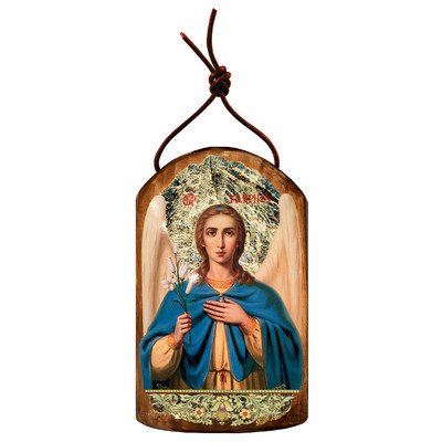G. Debrekht Archangel Saint Gabriel Icon Wooden Ornament Figurine