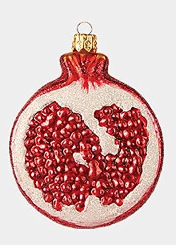 Slice of Pomegranate Fruit Polish Glass Christmas Tree Ornament Food Decoration