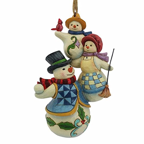 Enesco Jim Shore Heartwood Creek Stacked Snowman Family Ornament