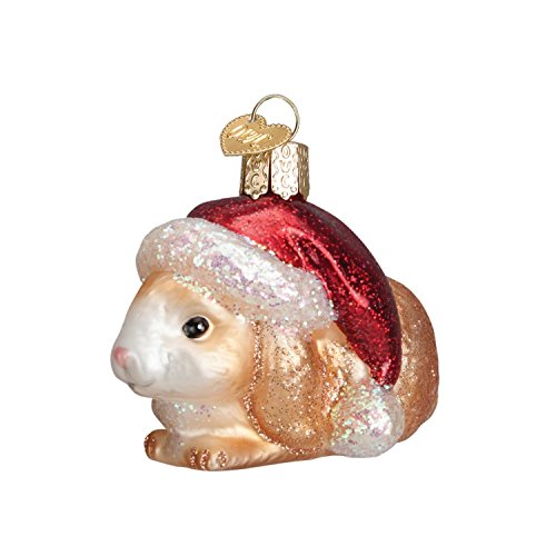 3″ Old World Christmas Sitting Santa Bunny Glass Ornament #12411