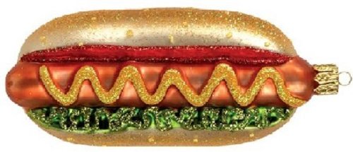 Fast Food Hot Dog Polish Glass Christmas Ornament Made in Poland Decoration