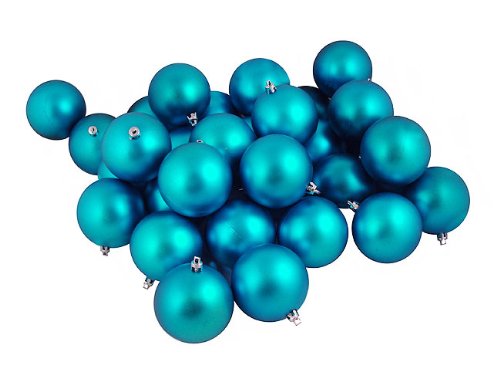Vickerman 21297984 60 Count Matte Turquoise Blue Shatterproof Christmas Ball Ornaments, 2.5″