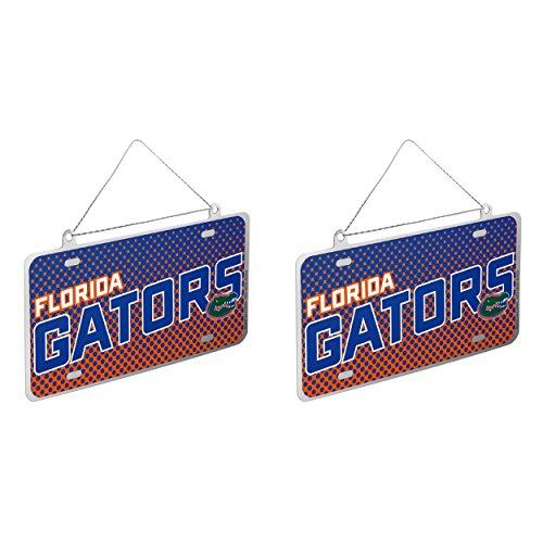 NCAA Florida Gators Metal License Plate Christmas Ornament Bundle 2 Pack By Forever Collectibles