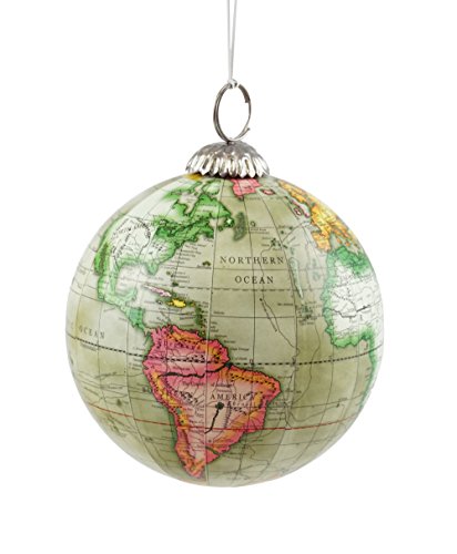 Old World Map Globe Hanging Christmas Tree Ornament by Creative Co-op
