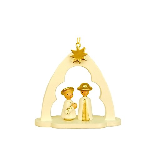 10-0182 – Christian Ulbricht Ornament – Holy Family in Arch – 2.75″”H x 2.75″”W x 1″”D