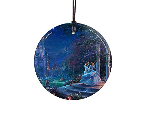 Thomas Kinkade Disney Dancing in the Starlight Cinderella StarFire Prints Glass Ornament – Home and Christmas Tree Decoration