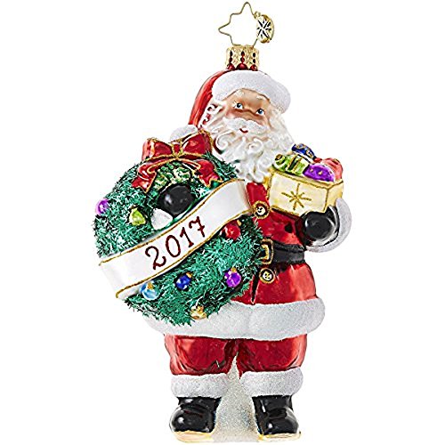 Christopher Radko Embrace the Year, Santa 2017 Dated Glass Ornament