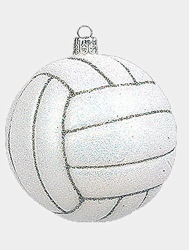 Volleyball Ball Polish Mouth Blown Glass Christmas Ornament Sports Decoration