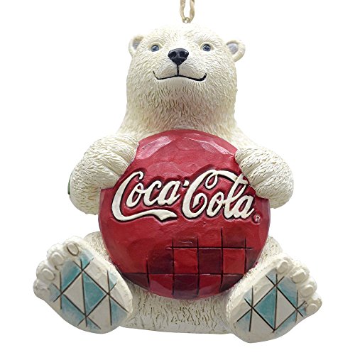 Enesco Coca-Cola by Jim Shore 4059722 Coke Polar Bear with Coke Logo Hanging Ornament
