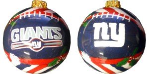 New York Giants Hand Painted Glass Ball Ornament