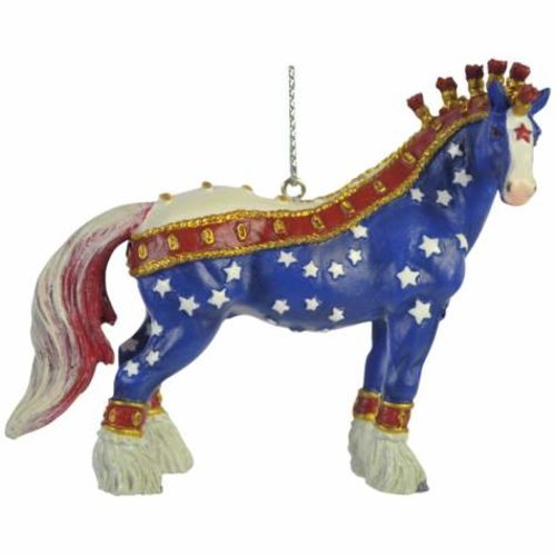 2.5 Inch Hand Painted Resin Revolutionary War Themed Horse Ornament