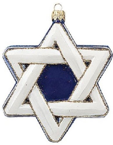 Jewish Star of David Polish Glass Holiday Ornament Made in Poland Decoration