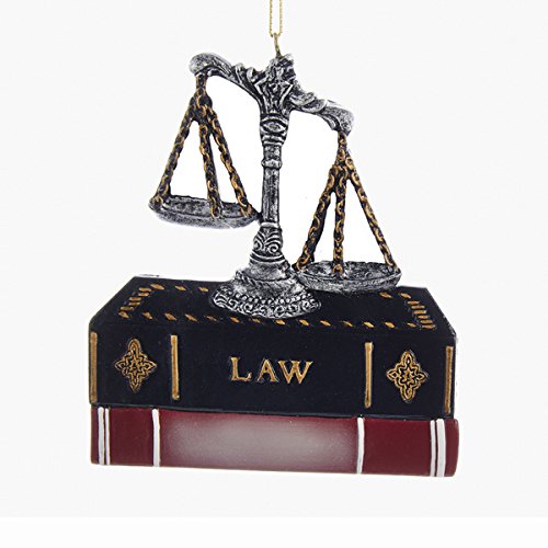 Kurt Adler Scales Of Justice With Law Books Ornament