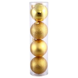 Vickerman 8″ Gold 4 Finish Ball Ornament 4 per Bag