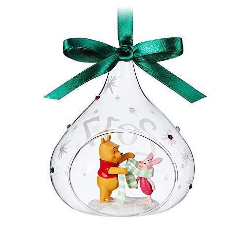 Disney Winnie the Pooh and Piglet Glass Drop Sketchbook Ornament – 2017