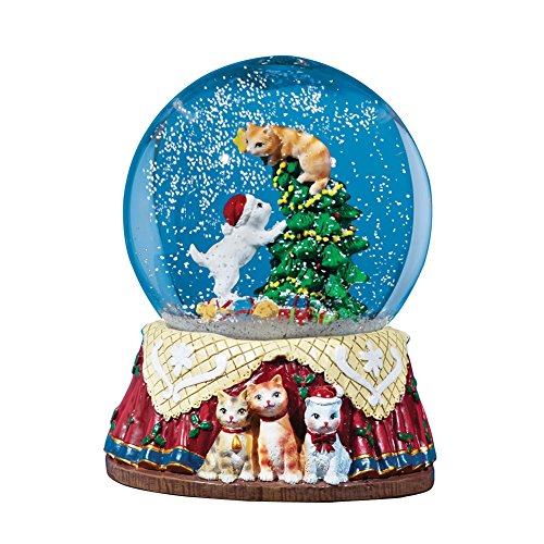 Christmas Pets Musical Snow Globe Decoration, Cat