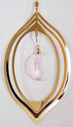 24K Gold Moon Lemon Spinner Ornament – Pink Swarovski Crystal