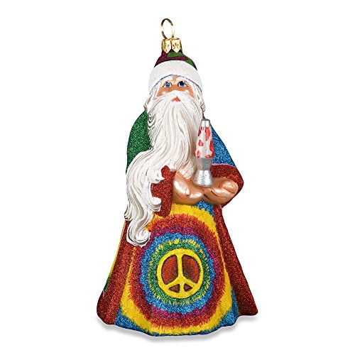 Joy to the World Collectibles Glitterazzi Tye Dye Santa with Lava Lamp Christmas Ornament