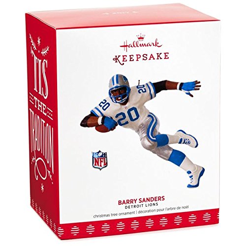 Hallmark Keepsake 2017 NFL Detroit Lions Barry Sanders Christmas Ornament