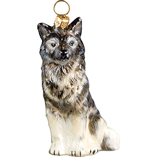 Norwegian Elkhound Polish Glass Christmas Ornament Dog Tree Decoration