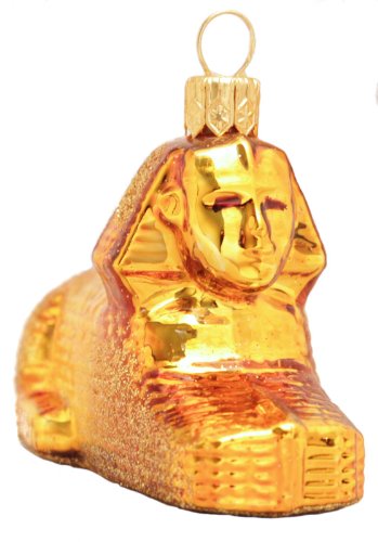 Mini Egyptian Sphinx Polish Glass Christmas Ornament Egypt Tree Decoration