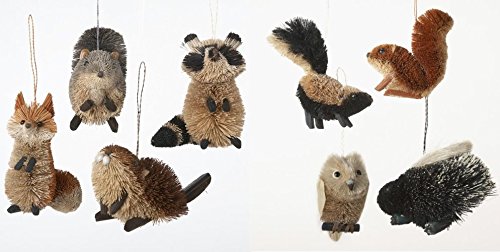 Kurt Adler Buri Woodland Animal Ornaments, Set of 8