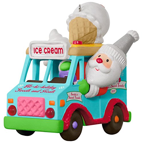 Hallmark Keepsake 2017 Santa’s Sweet Surprise Ice Cream Truck Light and Music Christmas Ornament