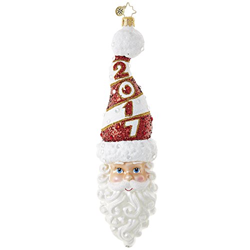 Christopher Radko 2017 this Year’s the Tops Dated Santa Glass Ornament – 8″H.