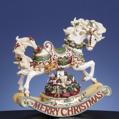 THE SAN FRANCISCO MUSIC BOX COMPANY Christmas Rhapsody Rocking Horse Figurine
