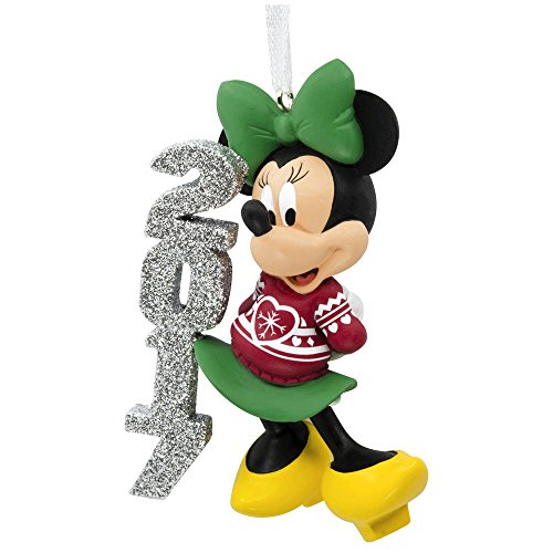 Disney Minnie Mouse 2017 Dated Christmas Tree Ornament Red Holiday Sweater