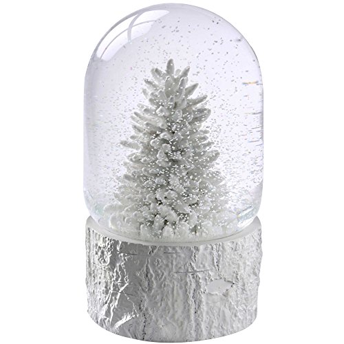 WeRChristmas Christmas Tree Scene Musical Snow Globe Decoration, 17 Cm – White