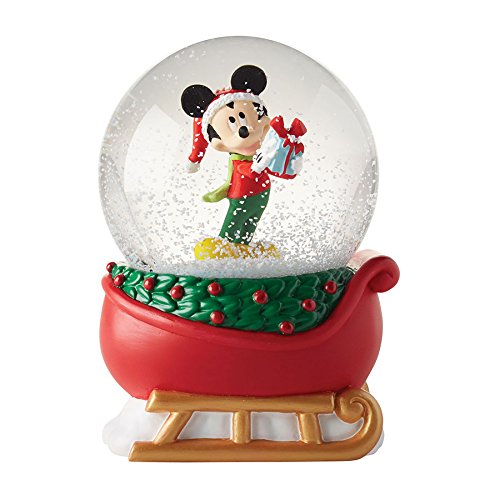 Department 56 Disney Mickey on a Sleigh Waterball Snowglobe