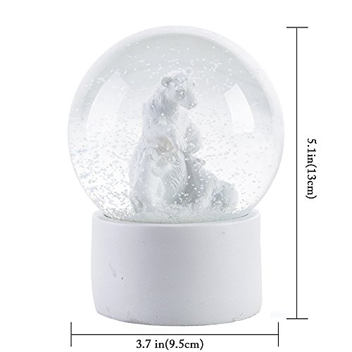 WOBAOS Snow Globe Valentine’s day birthday holiday gift Lighting crafts – snowglobes crystal ball new year’s gif (Diameter 80mm-100mm) (Diameter 100mm, Bear)