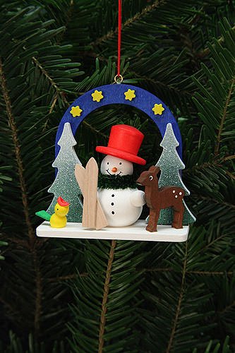 Tree ornaments Tree Ornaments Starry Sky with Snowman – 7,5×7,1cm / 3×3 inch – Christian Ulbricht
